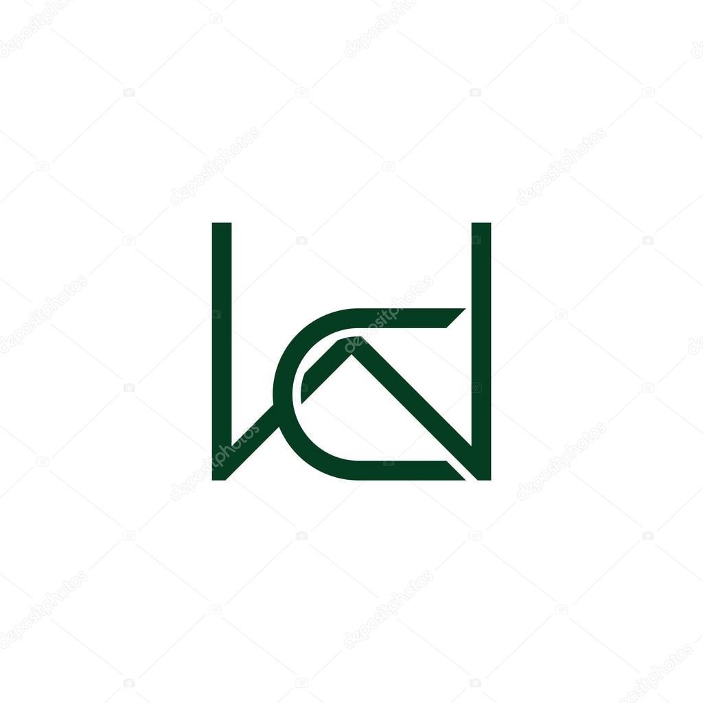 Letter dw linked line logo vector