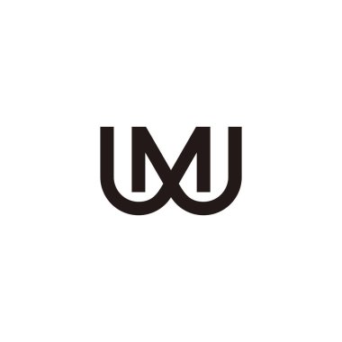 mw harfi basit geometrik mono çizgi logo vektörü 