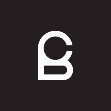 harf cb basit geometrik bağlantı logo vektörü 