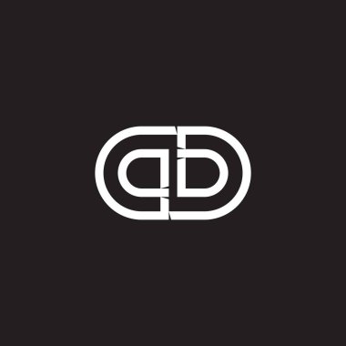 harf qb oval basit geometrik çizgi logo vektörü 