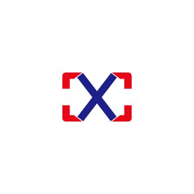 harf xc geometrik boyut logo vektörü 