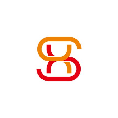 harf sx bağlantılı renkli geometrik çizgi logo vektörü 