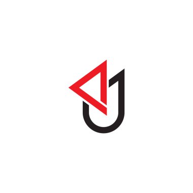 J üçgeni geometrik ok harfi basit logo vektörü