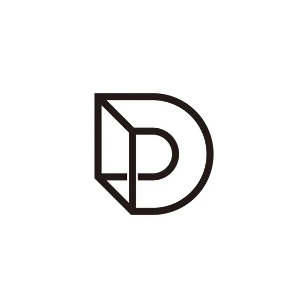 文字Dp幾何学3Dフラットラインロゴベクトル — ストックベクタ