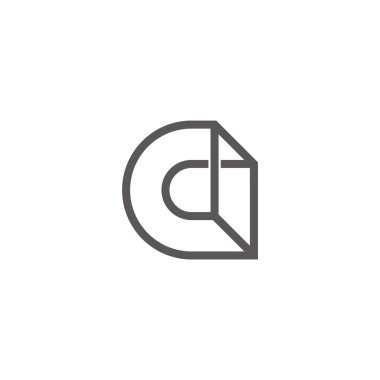 harf cd geometrik basit çizgi bağlı logo vektörü 