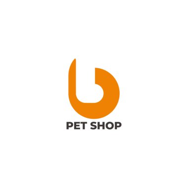 Kedi köpek ayağı evcil hayvan dükkanı basit logo taşıyıcısı 