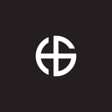harf hg soyut çember geometrik çizgi logo vektörü