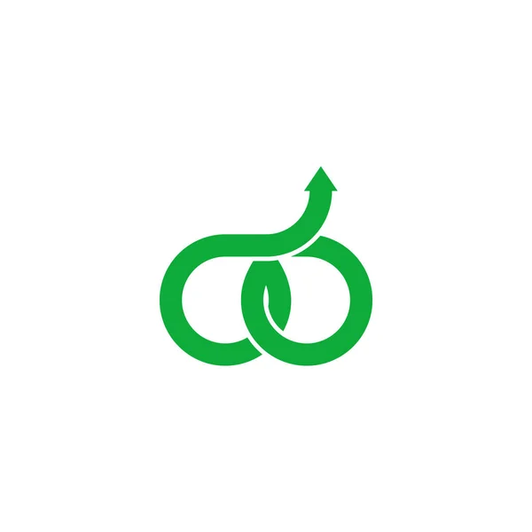 Буква Бизнес Финансов Стрелка Вверх Графику Зеленый Символ Вектор — стоковый вектор