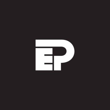 harf ep basit geometrik hareket logo vektörü 