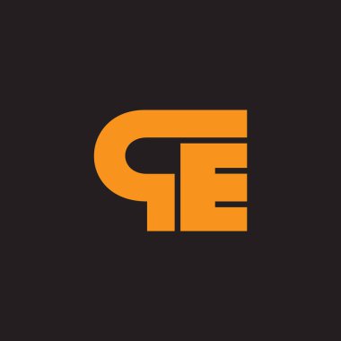qe harfi basit bağlı geometrik logo vektörü 