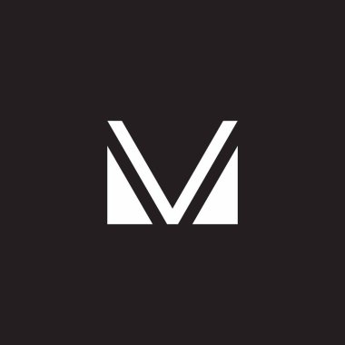 mv harfi basit temiz geometrik logo vektörü 