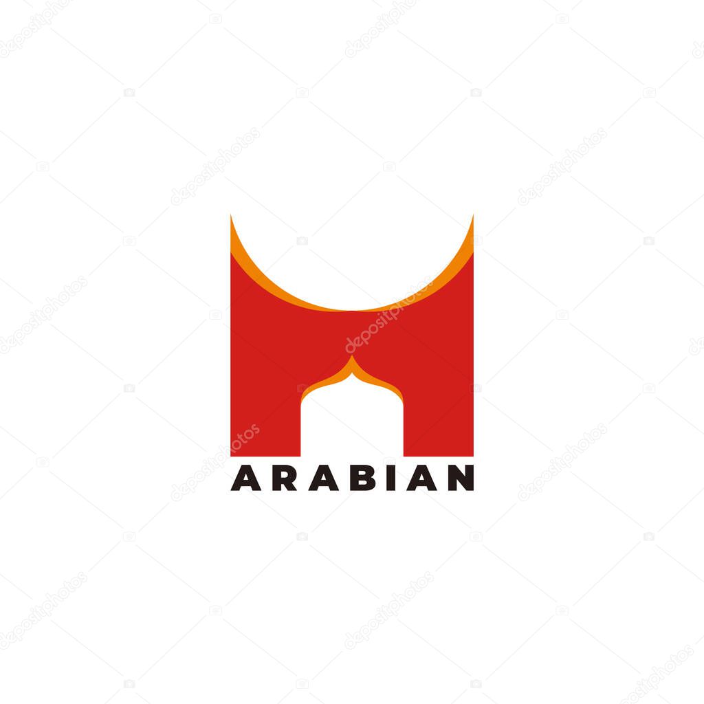 Letter m arabian building logo vector