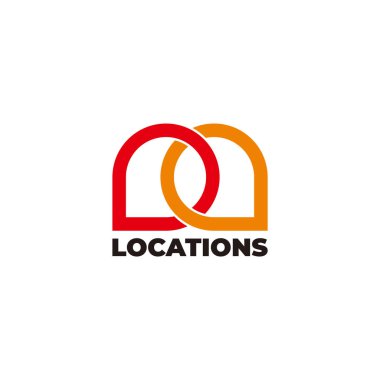 m harfi konum logo vektörü 