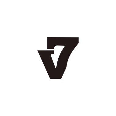 V7 kalın harfi basit logo vektörü 