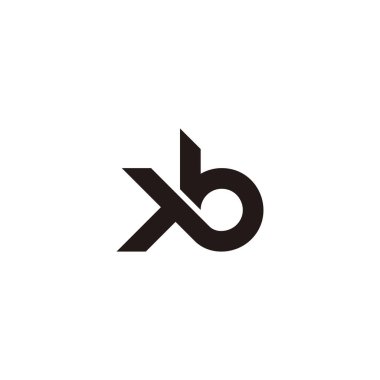 letter xb tb simple loop geometric logo vector 