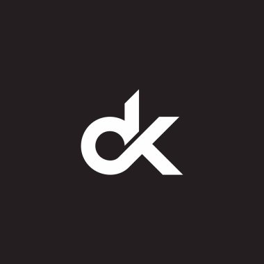 letter dk simple loop geometric logo vector 