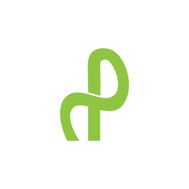 letter pn curves line linked logo vector 