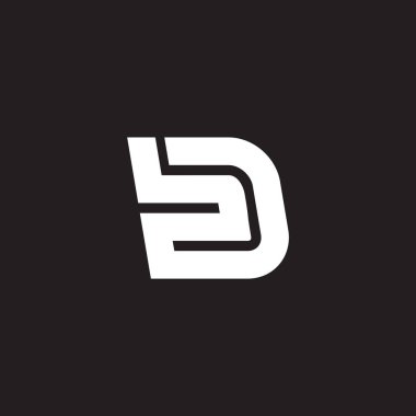 letter bd linked geometric line logo vector 