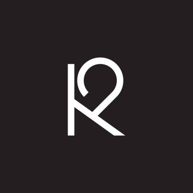 K2 harfi basit geometrik çizgi logo vektörü 