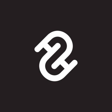 letter h2 linked loop logo vector 