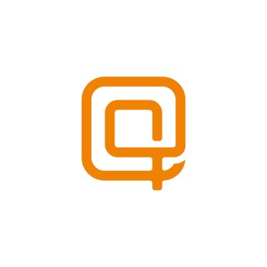 letter qe square geometric line logo vector 