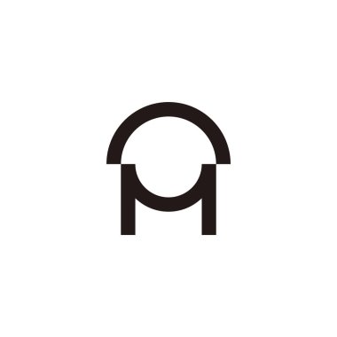 letter m curves geometric line sun logo vector 