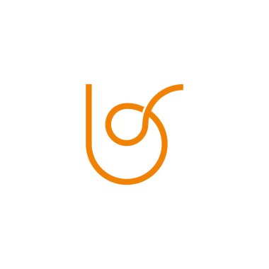 letter b loop spiral motion line logo vector 