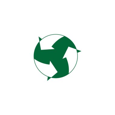 green round recycle negative space symbol vector 