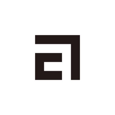 letter ca square geometric line simple logo vector 