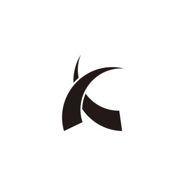 letter k curves monogram logo vector 