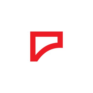 letter p simple red arrow geometric logo vector 