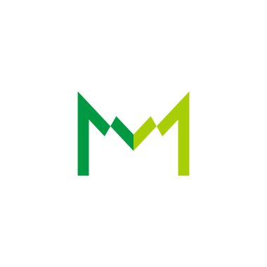 m harfi grafik finans logo vektörü 