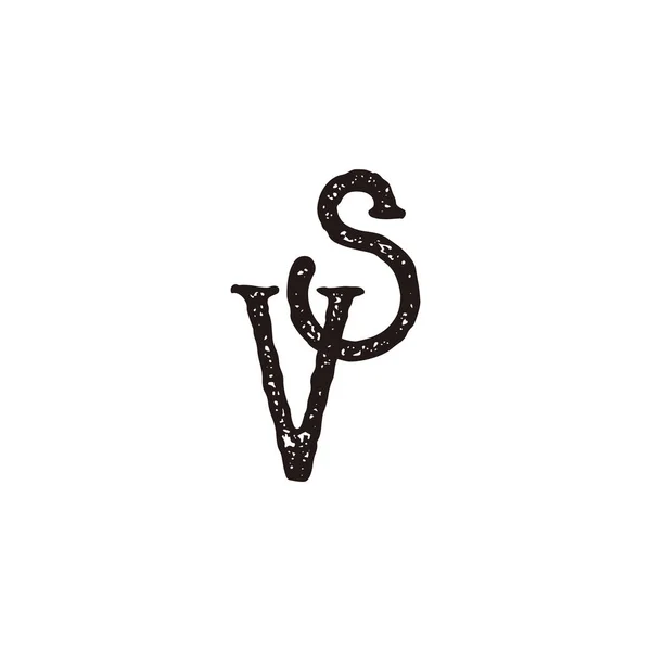 Lettre Grunge Vecteur Conception Lié — Image vectorielle