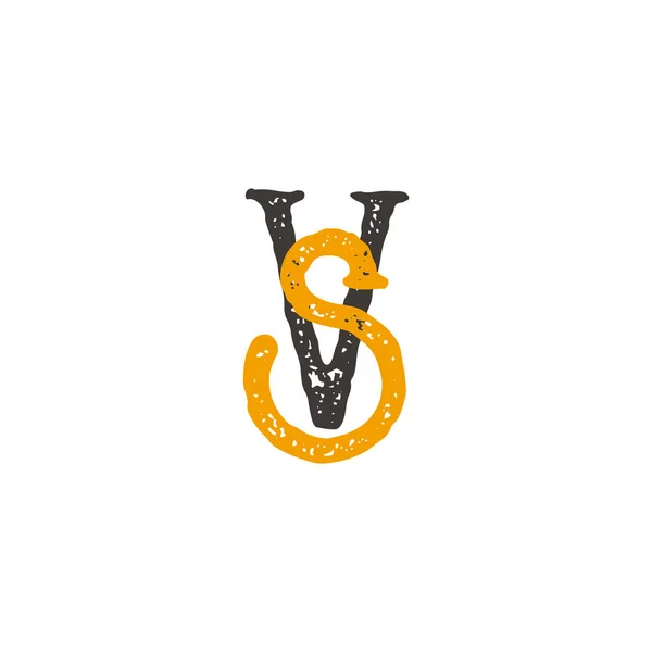 Lettre Symbole Rugueux Coloré Logo Vecteur — Image vectorielle