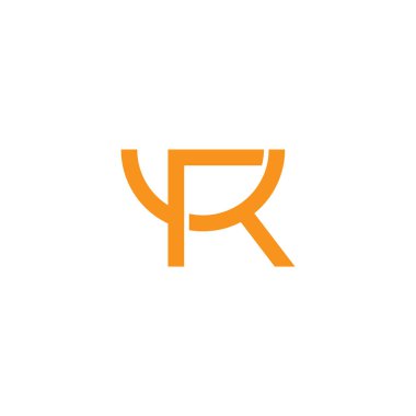 harf ry smile basit geometrik çizgi logo vektörü 