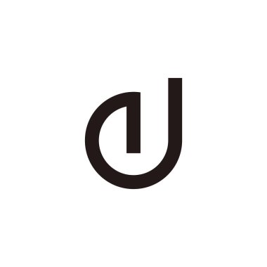 harf ed basit yuvarlak geometrik logo vektörü 