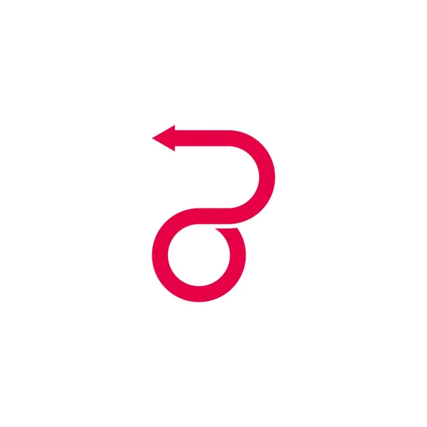 Letra Abstrato Girar Seta Vermelha Movimento Logotipo Vetor —  Vetores de Stock