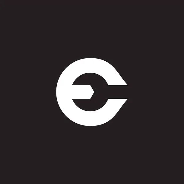 Chave Letra Geométrica Espaço Negativo Logotipo Vetor — Vetor de Stock