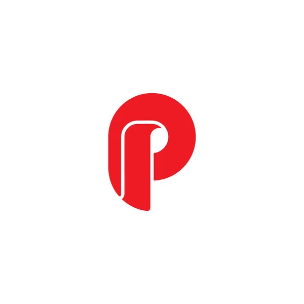 Litera Rolka Czerwony Papier Prosty Logo Wektor — Wektor stockowy