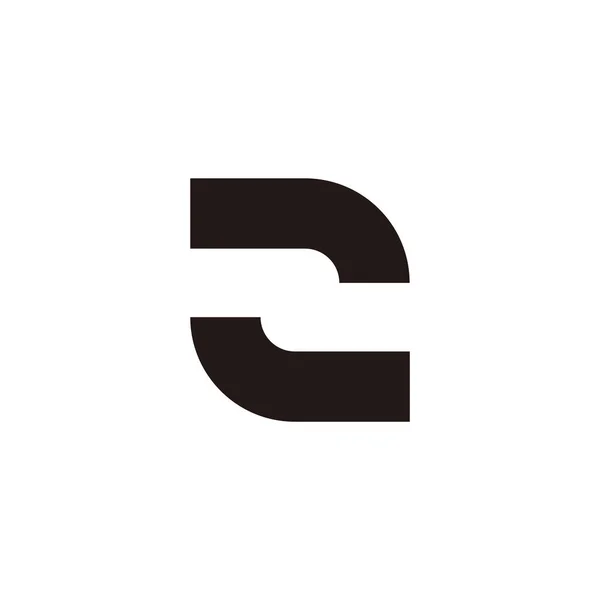 Letra Quadrado Girar Vetor Logotipo Linha Simples — Vetor de Stock