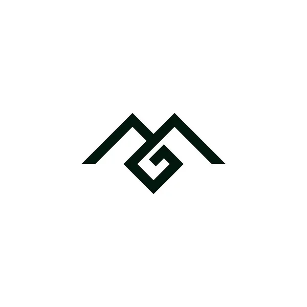 Письмо Простой Геометрический Вектор Логотипа Горы — стоковый вектор