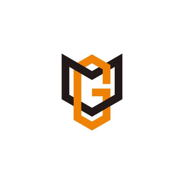 Harfi Renkli Çizgi Basit Logo Vektörü — Stok Vektör