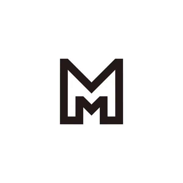 Letra Milímetros Simples Linha Geométrica Logotipo Vetor —  Vetores de Stock