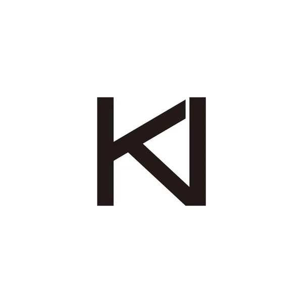 字母Kn简单链接几何线标识向量 — 图库矢量图片