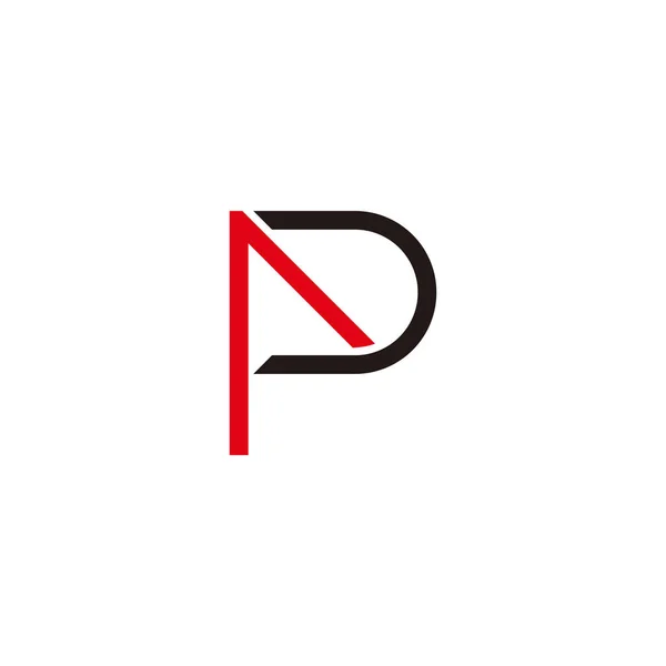 文字P矢印細い線の幾何学的ロゴベクトル — ストックベクタ