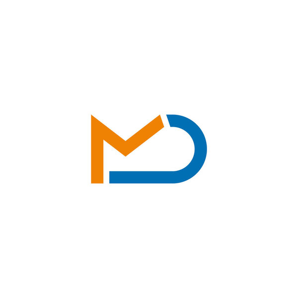 simple geometric letter md motion line logo vector