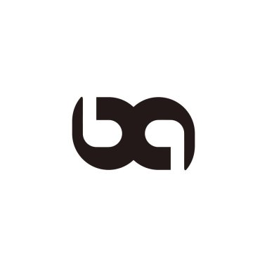 harf bq basit negatif uzay logo vektörü 