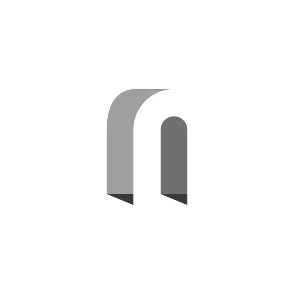 Letra Sombra Plana Logotipo Simples Vetor — Vetor de Stock