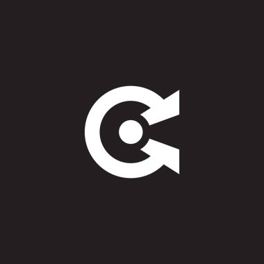 harf ck çember geometrik nokta üçgen logo vektörü 