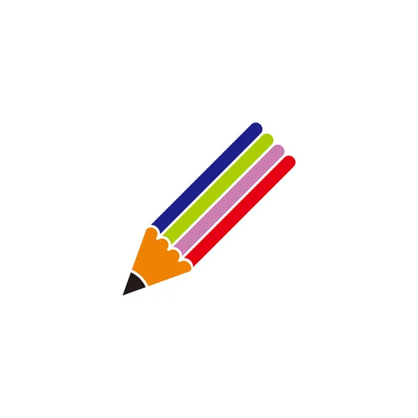 Vector Símbolo Geométrico Lápiz Simple Colorido — Vector de stock